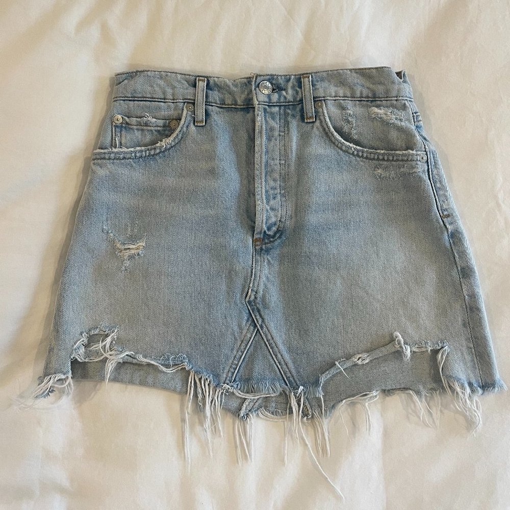 Agolde Quinn Denim Mini Skirt Vega